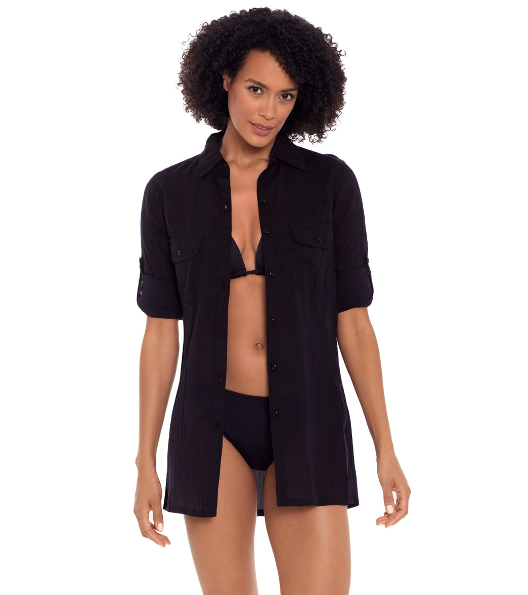 Lauren Ralph Lauren Crushed Cotton Camp Shirt