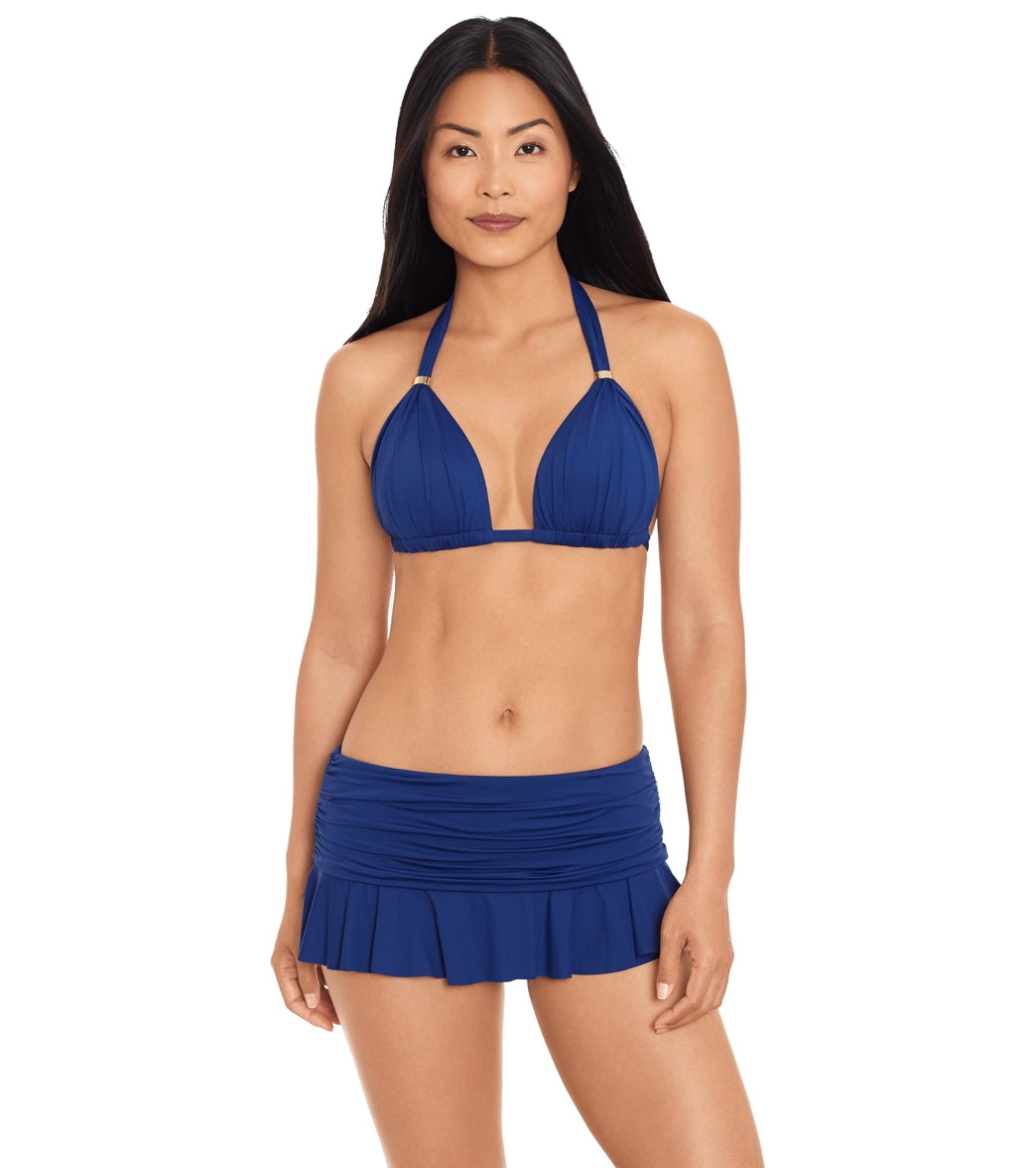 Lauren Ralph Lauren Beach Club Solid Skirted Hipster Bikini Bottom