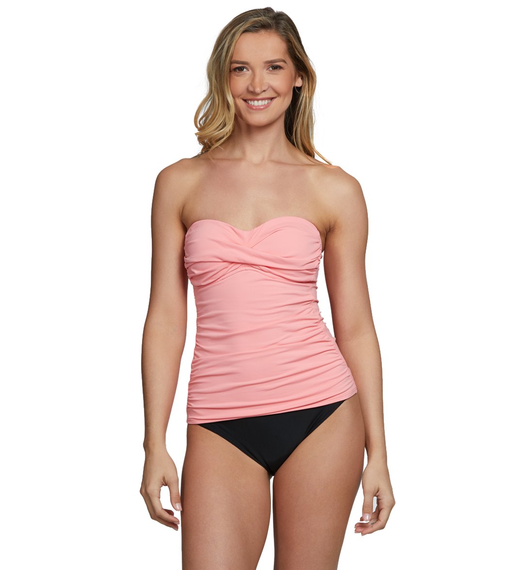 Anne Cole Twist Front Bandeau Tankini Top