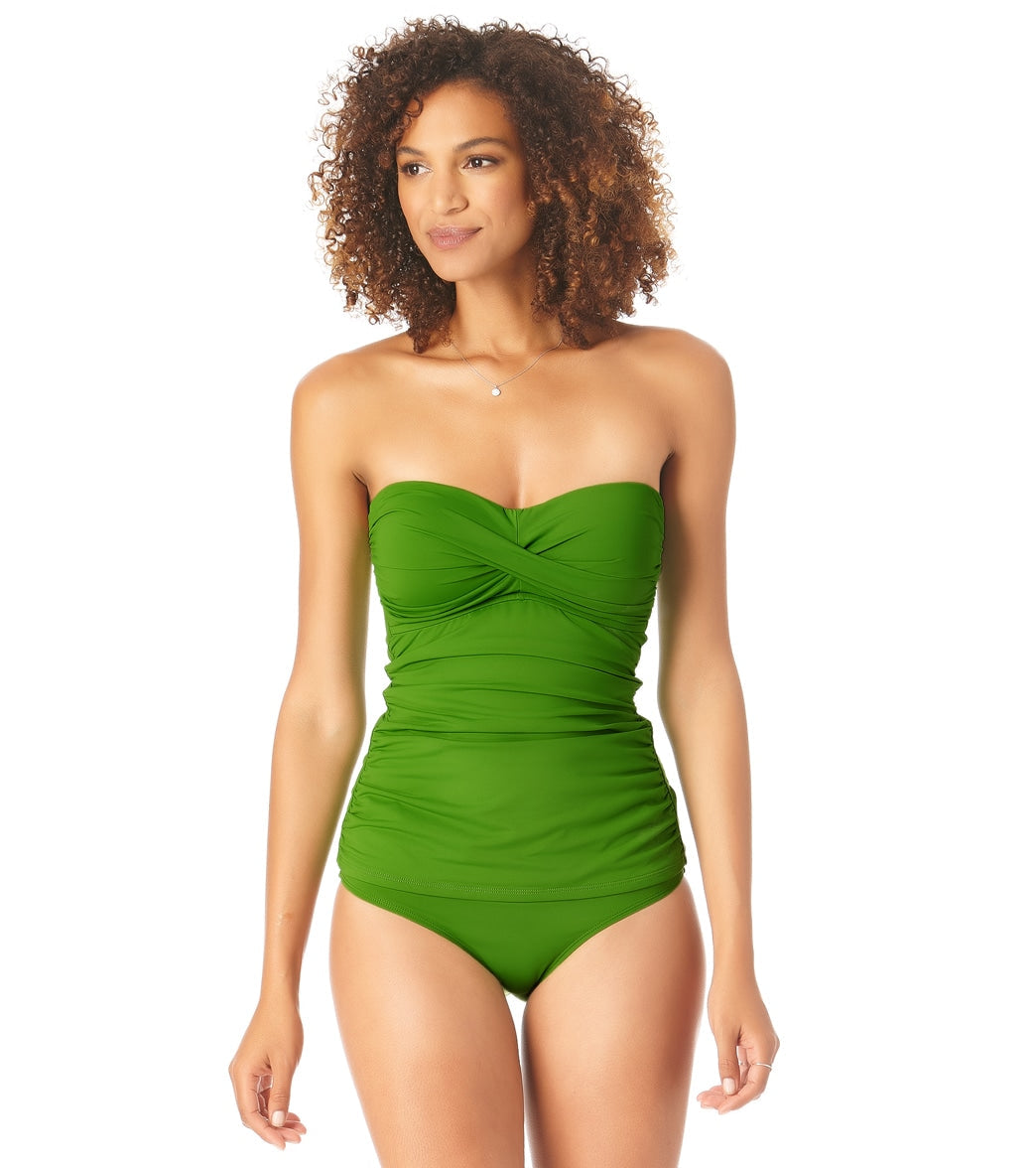 Anne Cole Twist Front Bandeau Tankini Top