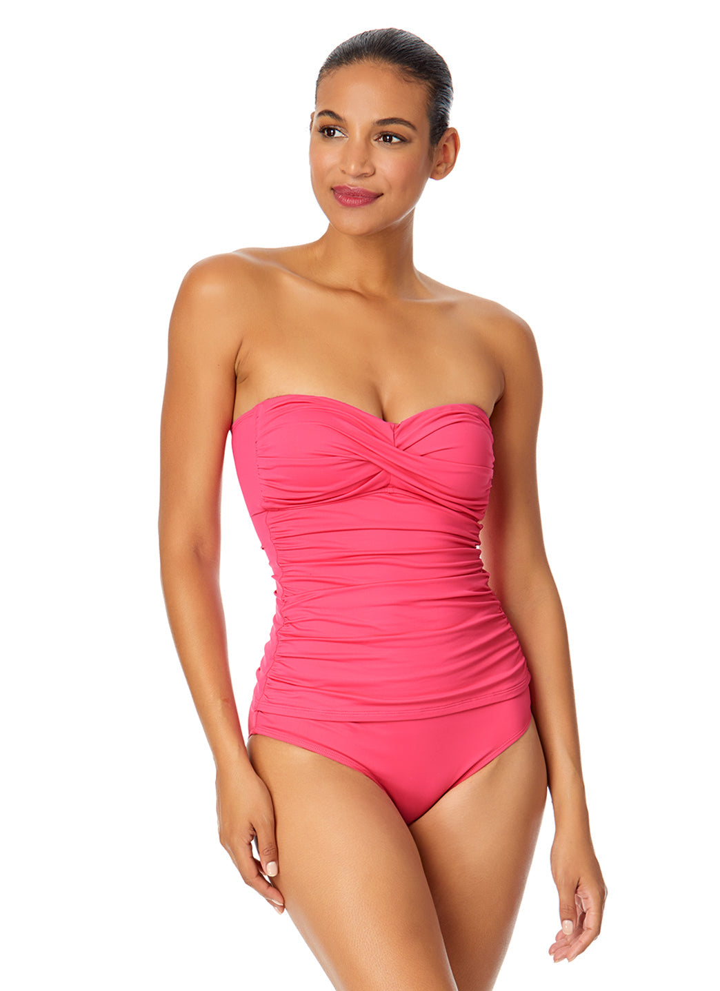 Anne Cole Twist Front Bandeau Tankini Top