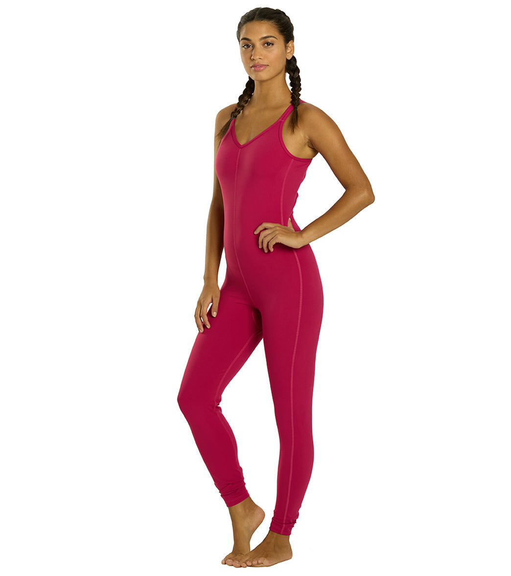 Everyday Yoga Radiant Solid Strappy Back Long Leotard 28"