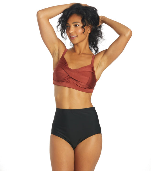 ClubSwim Tummy Control Solid High Waist Swim Brief Bottom