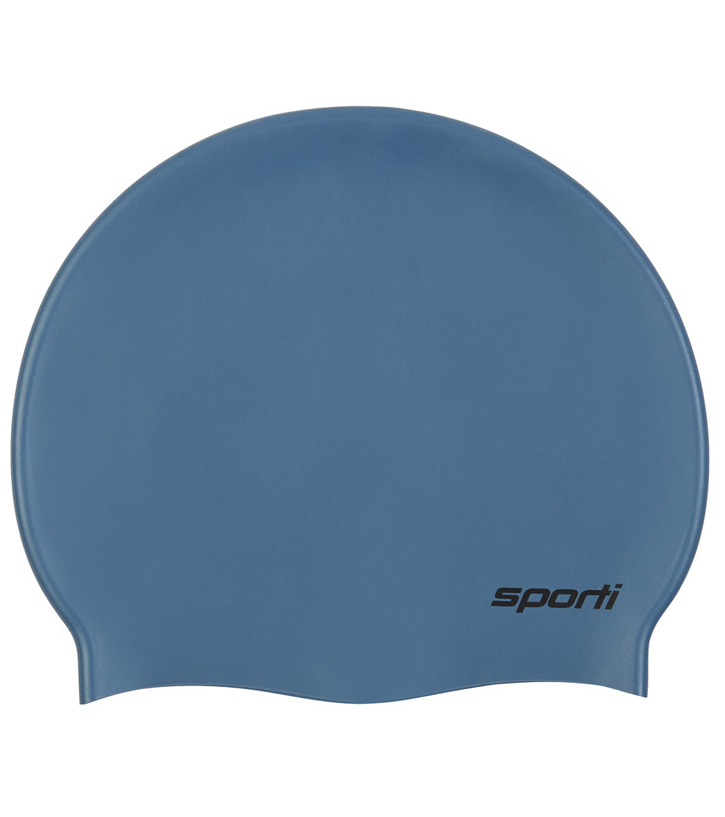 Sporti Solid Metallic Silicone Swim Cap