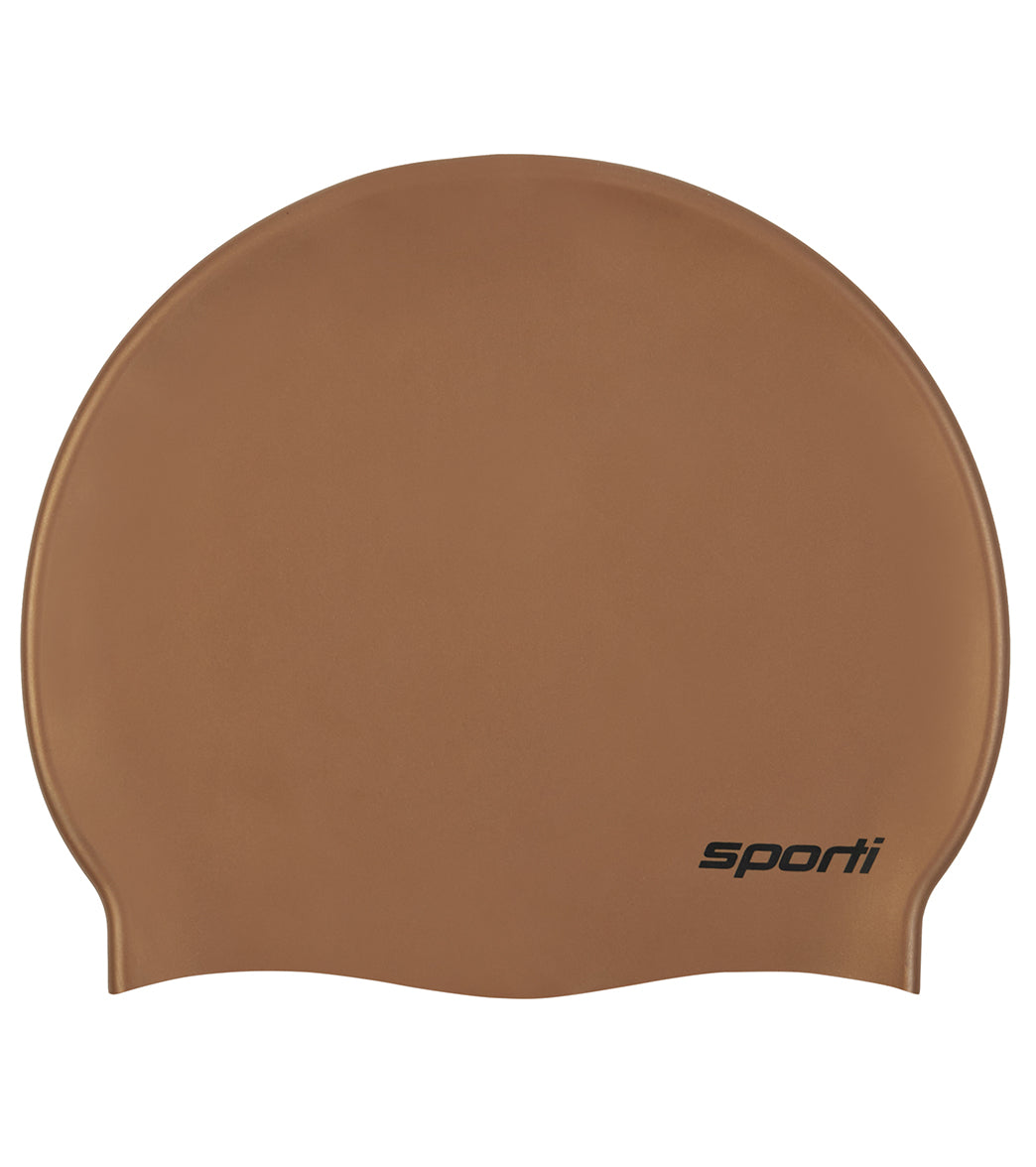 Sporti Solid Metallic Silicone Swim Cap