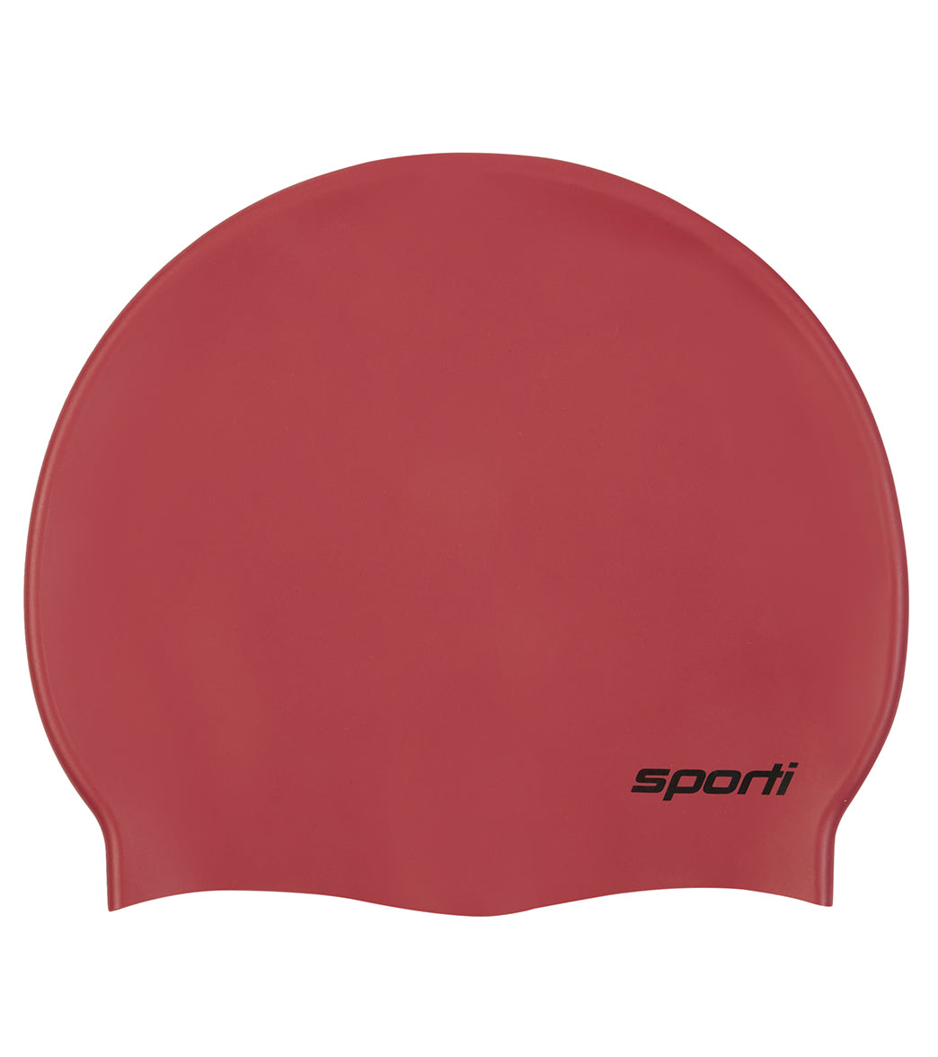Sporti Solid Metallic Silicone Swim Cap