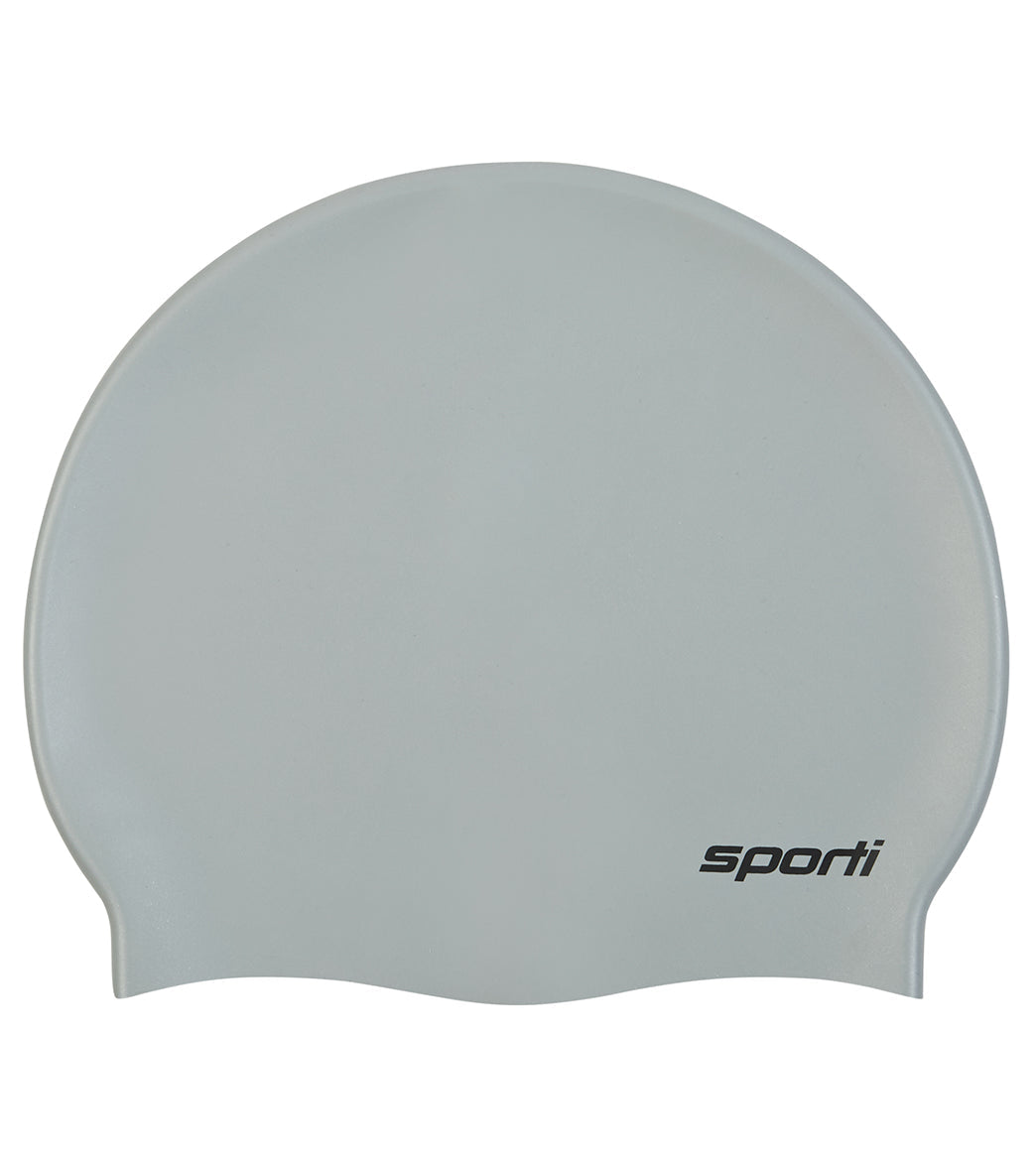 Sporti Solid Metallic Silicone Swim Cap