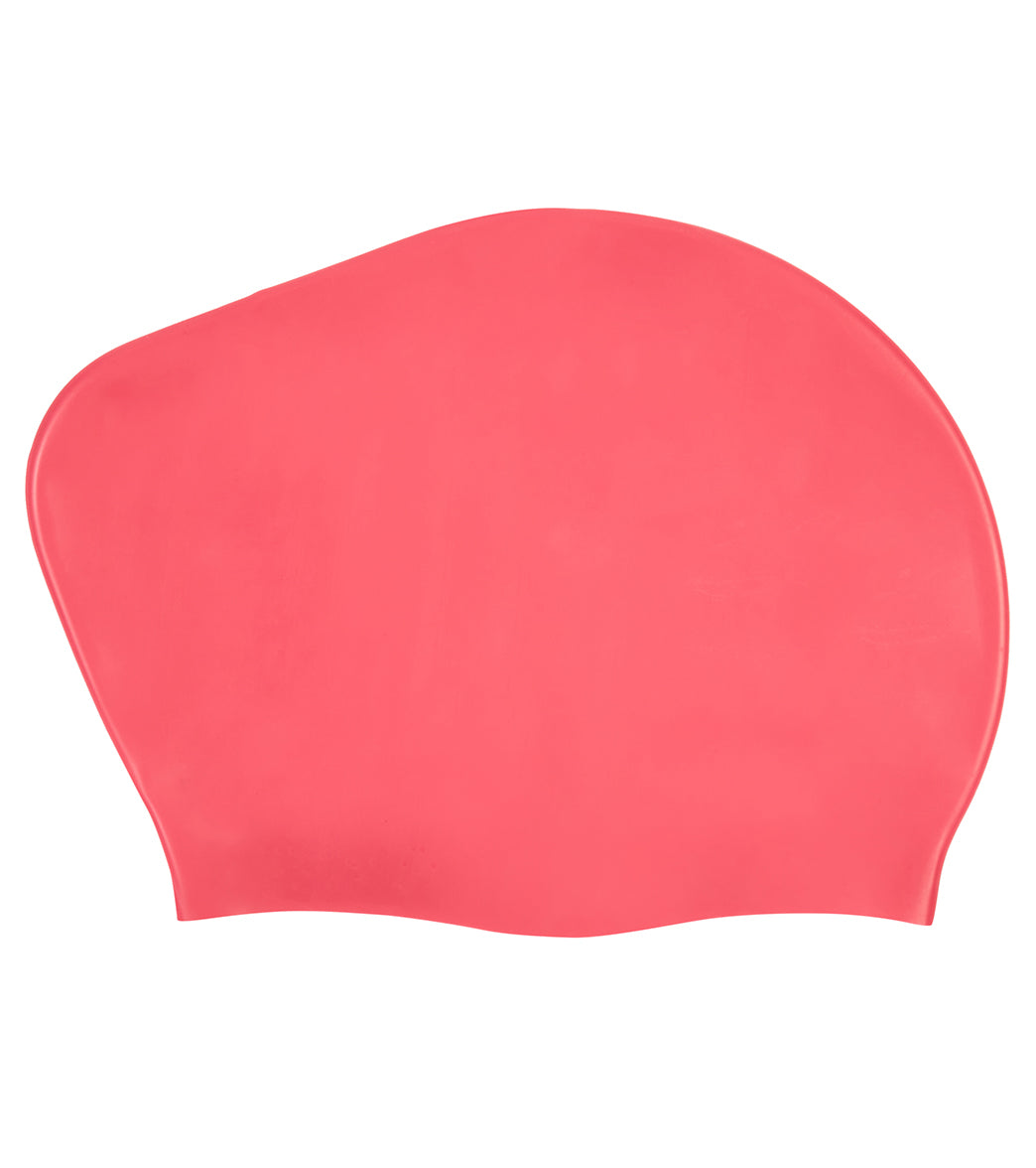 Sporti Solid Long Hair Bun Silicone Swim Cap