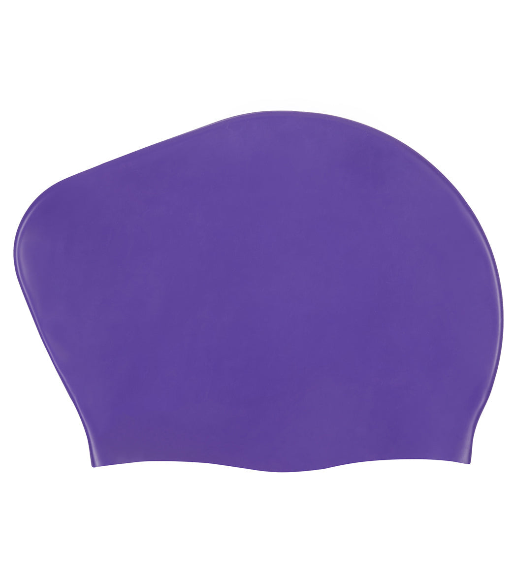 Sporti Solid Long Hair Bun Silicone Swim Cap