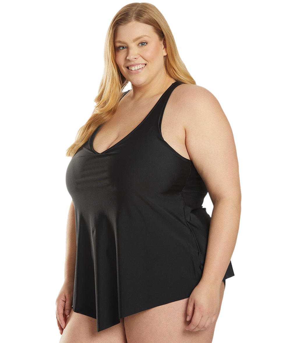 Sporti Plus Size Sofia Flowy Racerback Tankini Top