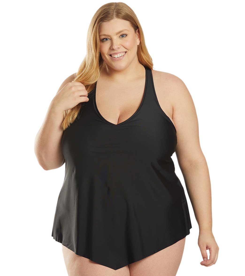 Sporti Plus Size Sofia Flowy Racerback Tankini Top