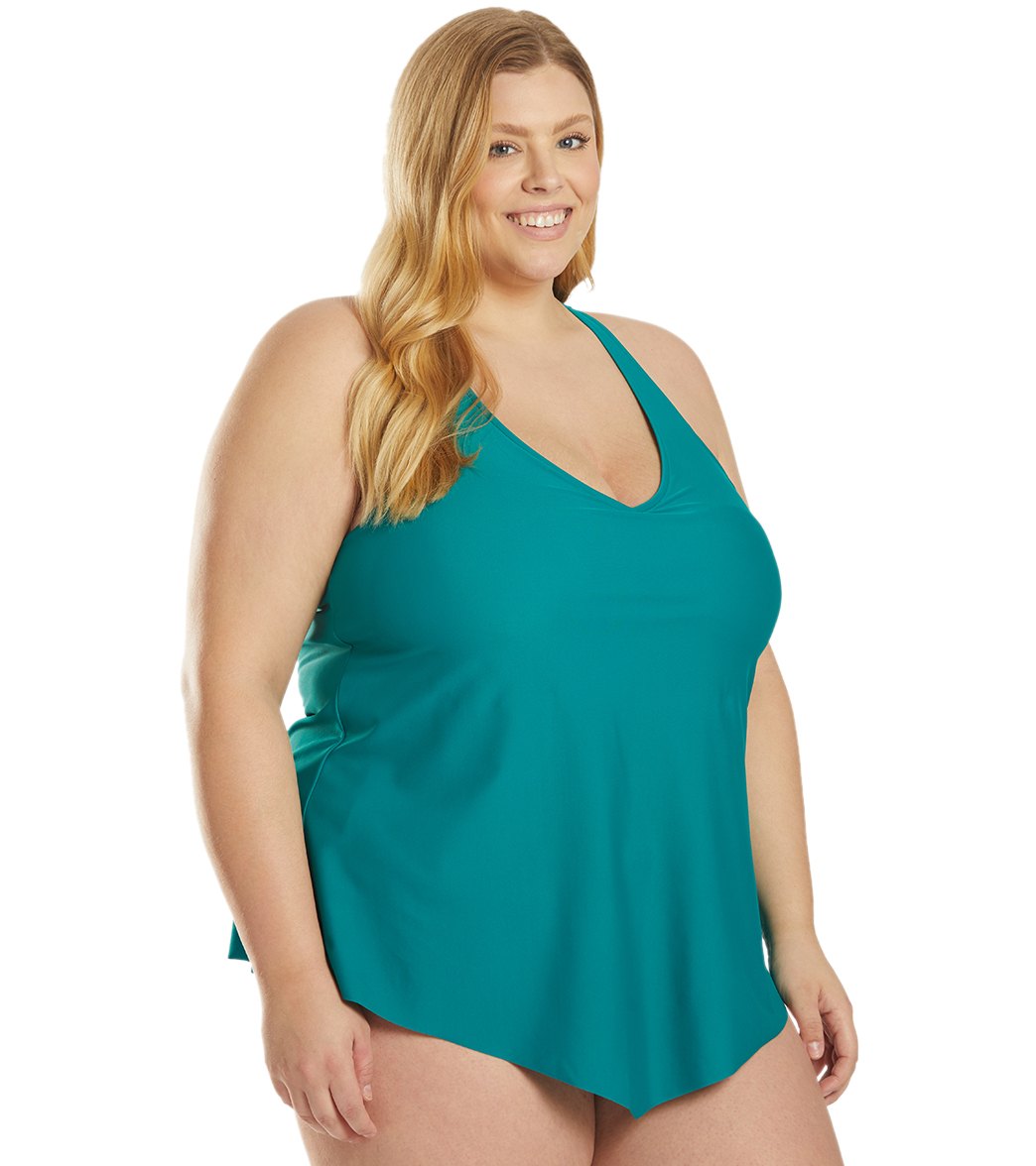 Sporti Plus Size Sofia Flowy Racerback Tankini Top