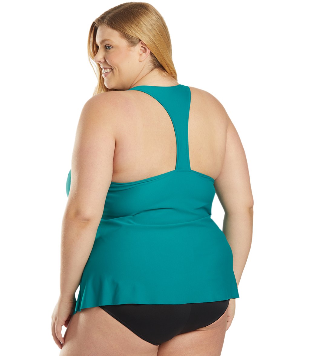 Sporti Plus Size Sofia Flowy Racerback Tankini Top