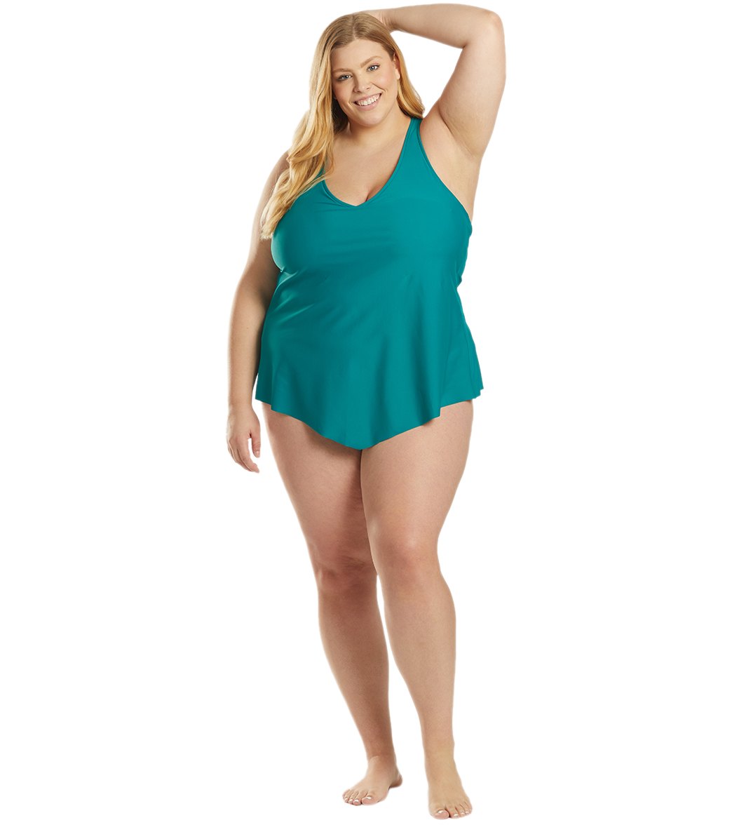 Sporti Plus Size Sofia Flowy Racerback Tankini Top