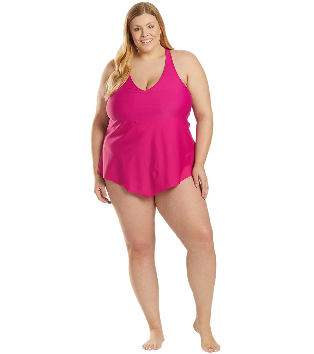 Sporti Plus Size Sofia Flowy Racerback Tankini Top