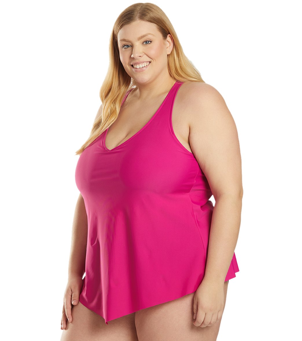 Sporti Plus Size Sofia Flowy Racerback Tankini Top