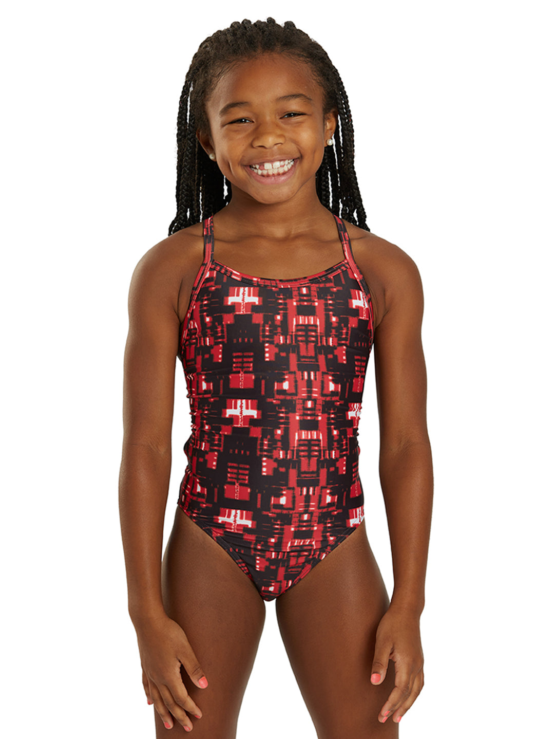 iSwim Varsity Blur Thin Strap One Piece Swimsuit (22-40)