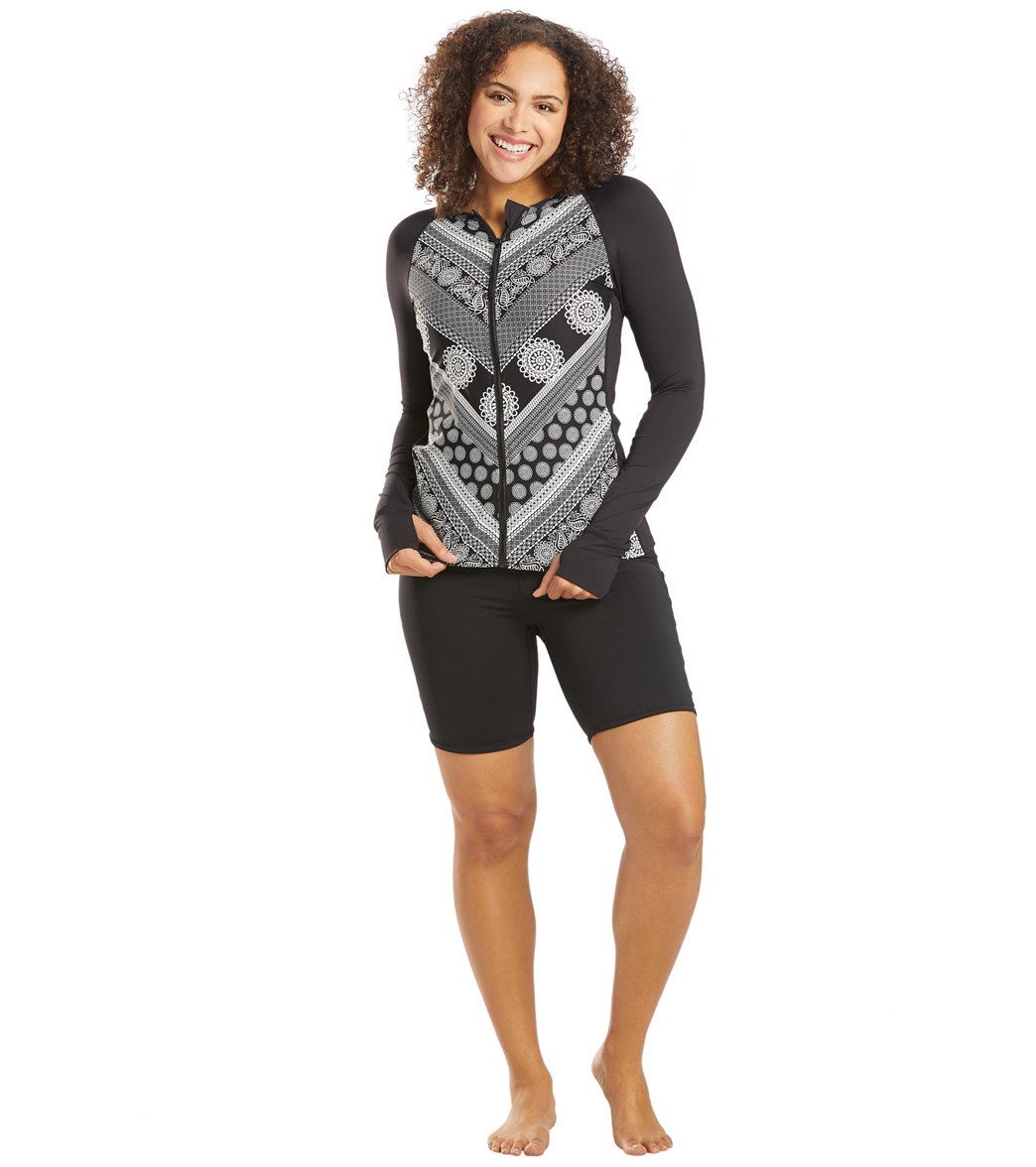 Beach House Solid Pace High Waisted Swim Biker Short