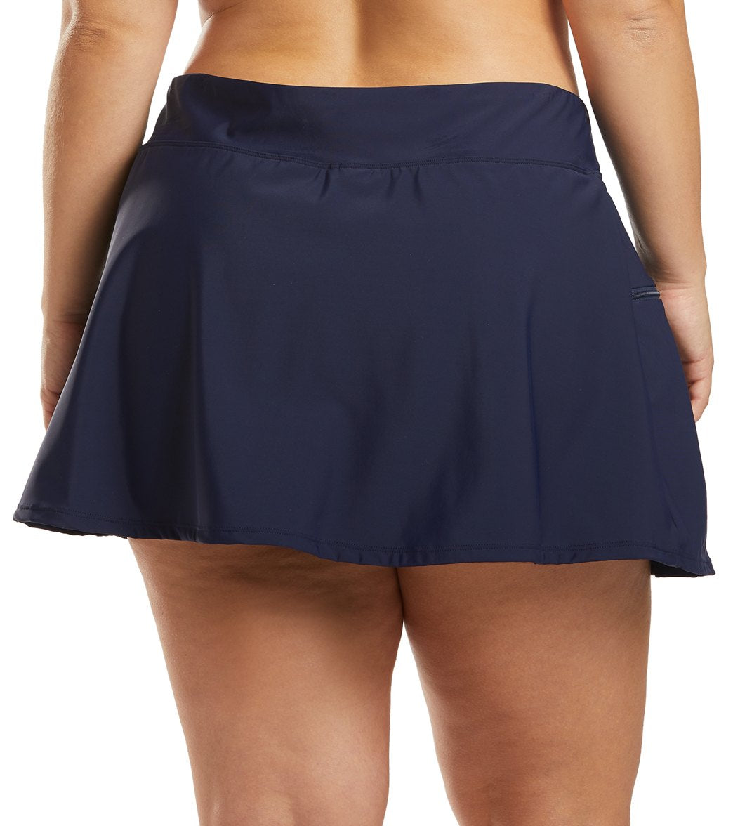 Penbrooke Plus Size Solid Swim Skort