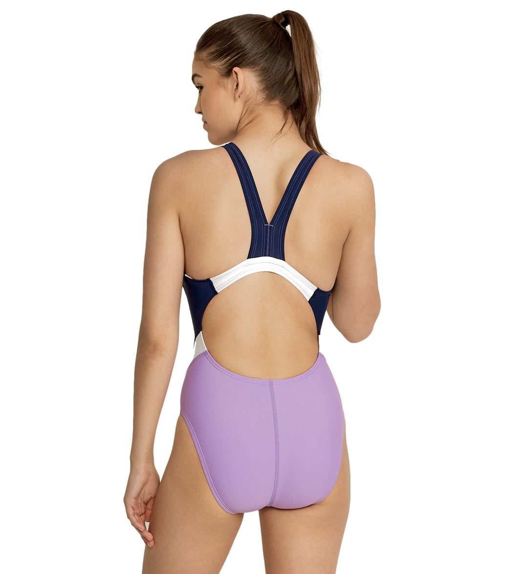 Speedo Women's Chlorine Resistant Quantum Fusion Splice One Piece Swimsuit