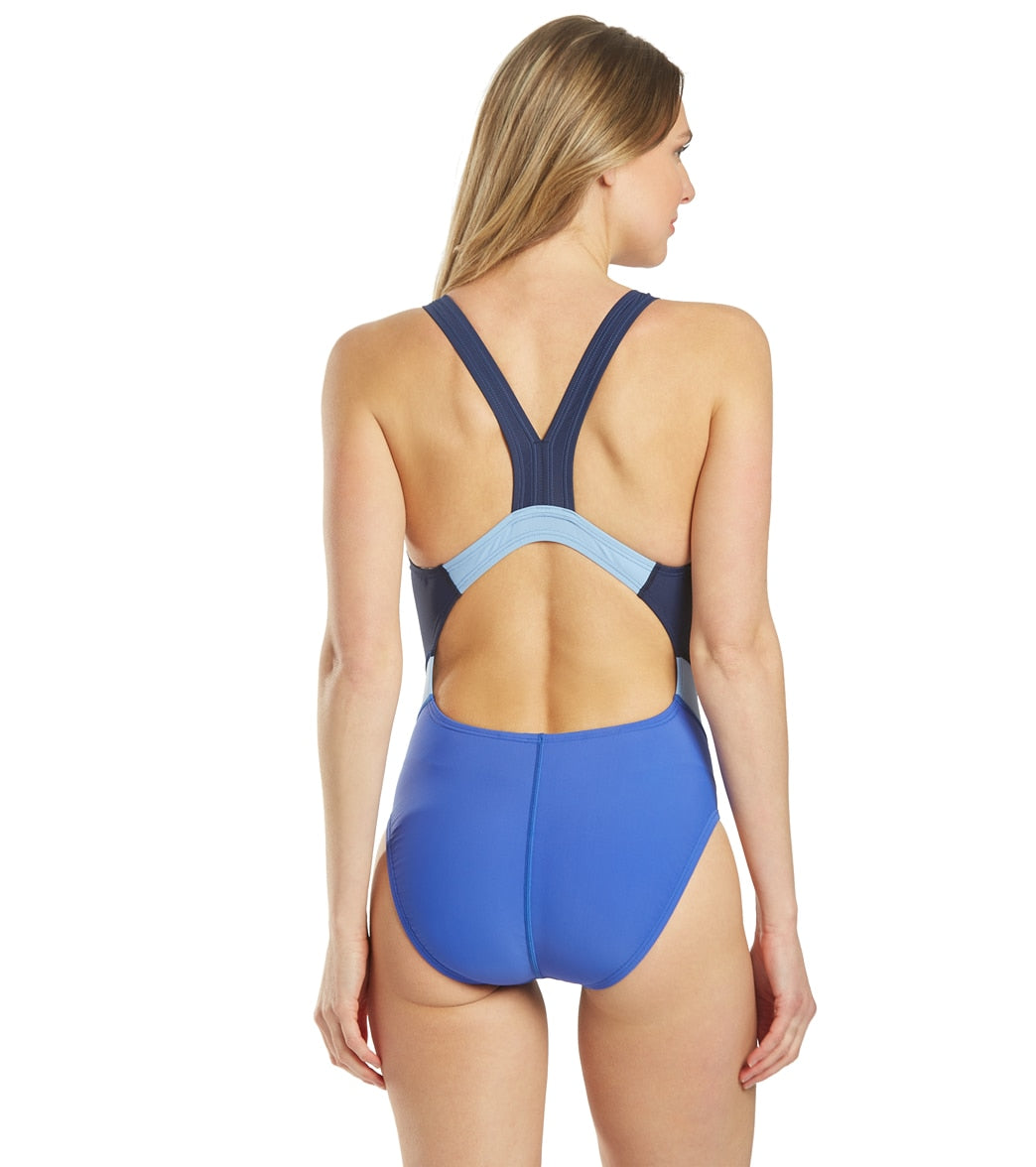 Speedo Women's Chlorine Resistant Quantum Fusion Splice One Piece Swimsuit