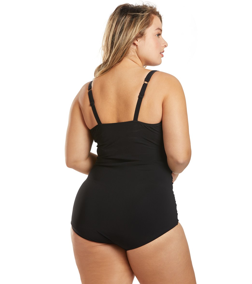 Profile by Gottex Plus Size Tutti Frutti Underwire Shirred One Piece Swimsuit