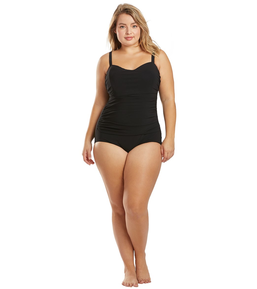 Profile by Gottex Plus Size Tutti Frutti Underwire Shirred One Piece Swimsuit