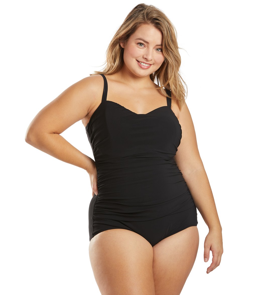 Profile by Gottex Plus Size Tutti Frutti Underwire Shirred One Piece Swimsuit