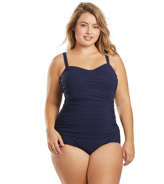 Profile by Gottex Plus Size Tutti Frutti Underwire Shirred One Piece Swimsuit