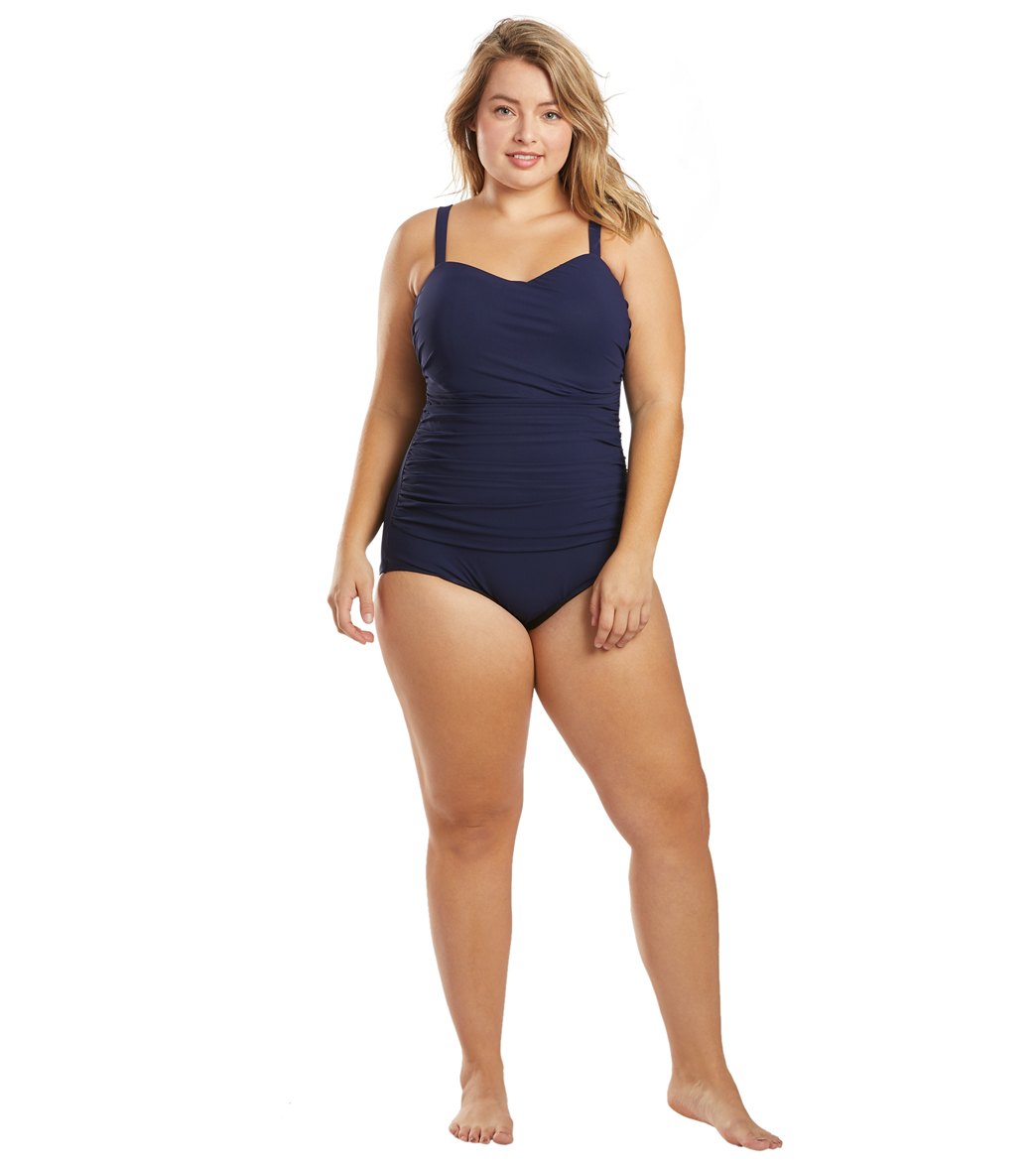 Profile by Gottex Plus Size Tutti Frutti Underwire Shirred One Piece Swimsuit