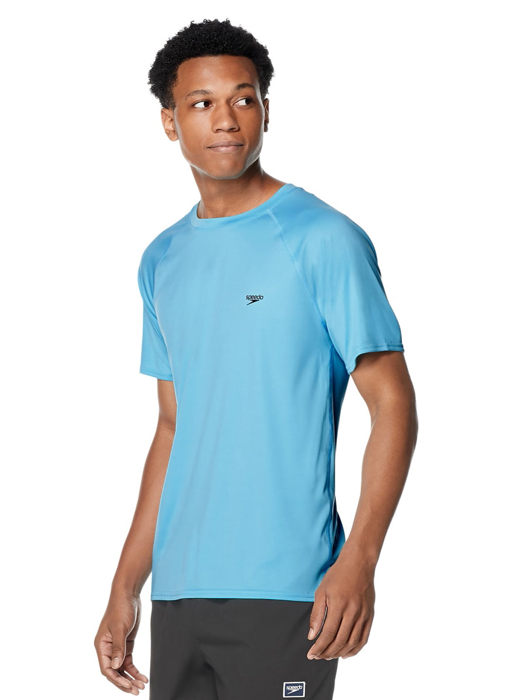 Speedo Active Men's Solid Easy Short Sleeve Swim Shirt