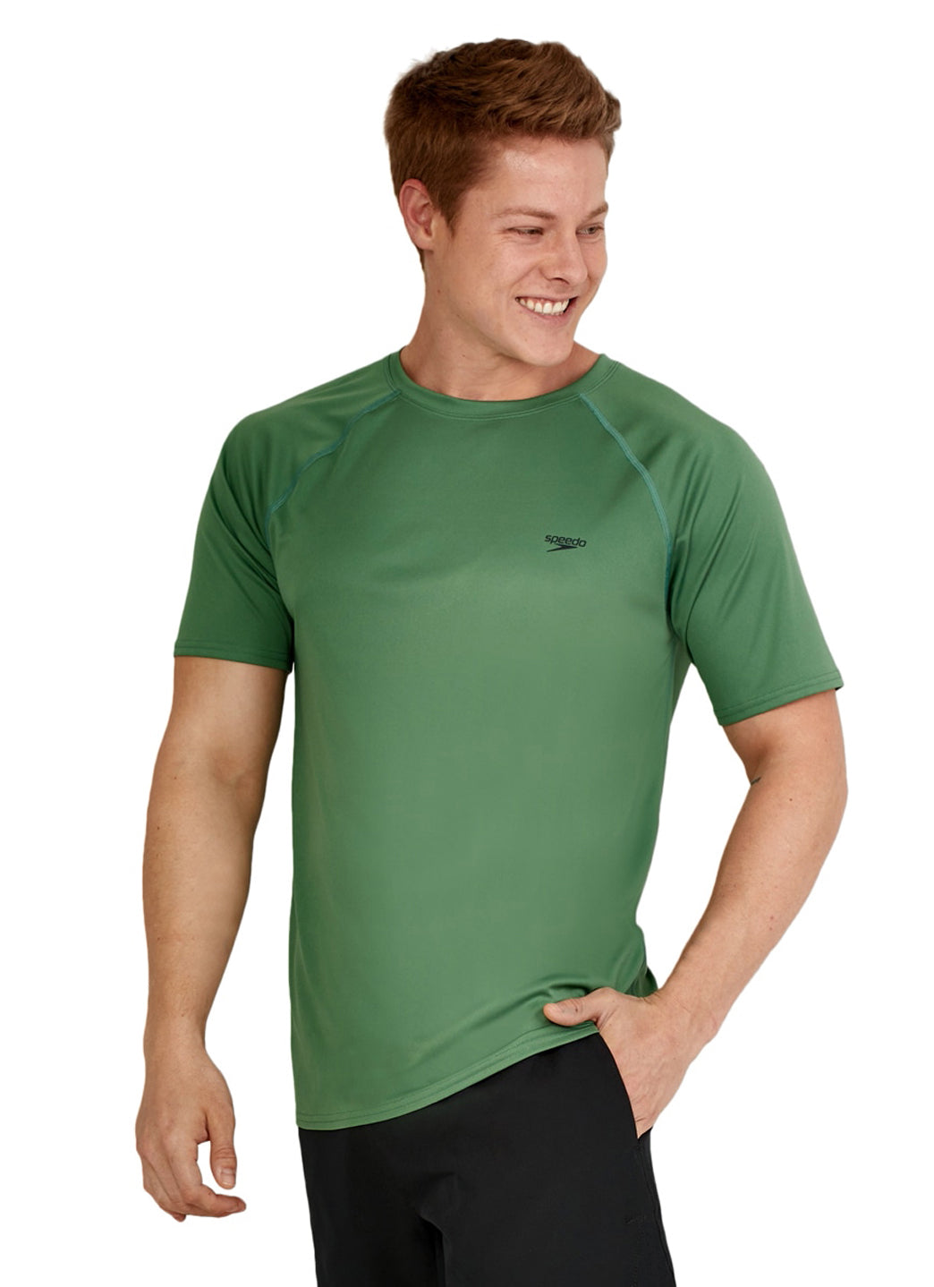 Speedo Active Men's Solid Easy Short Sleeve Swim Shirt