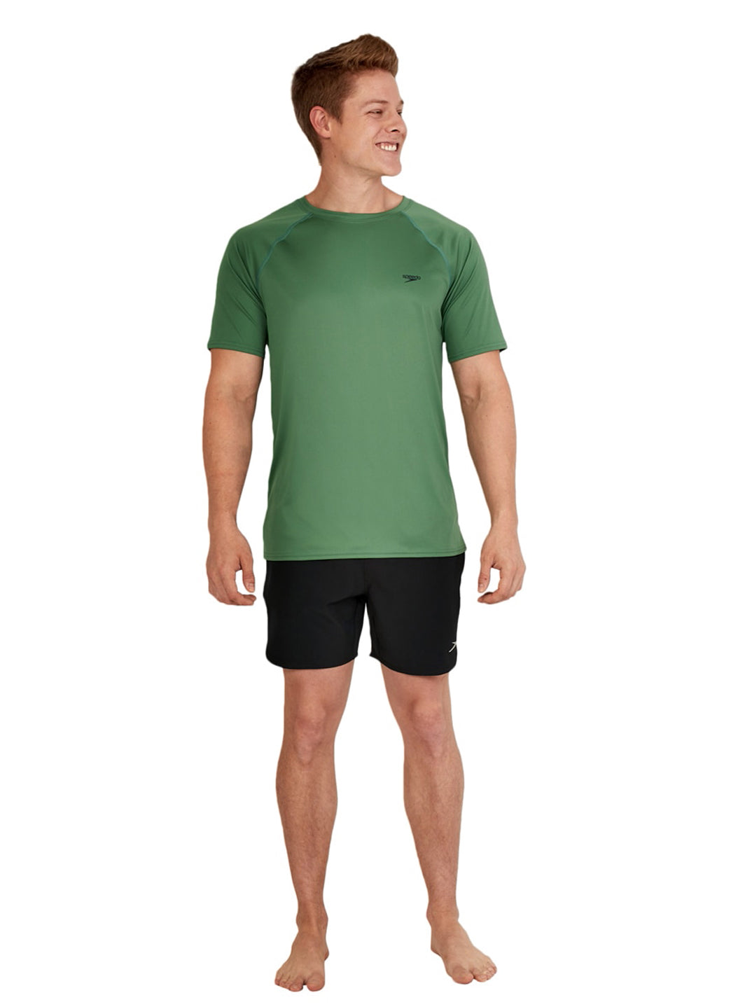 Speedo Active Men's Solid Easy Short Sleeve Swim Shirt