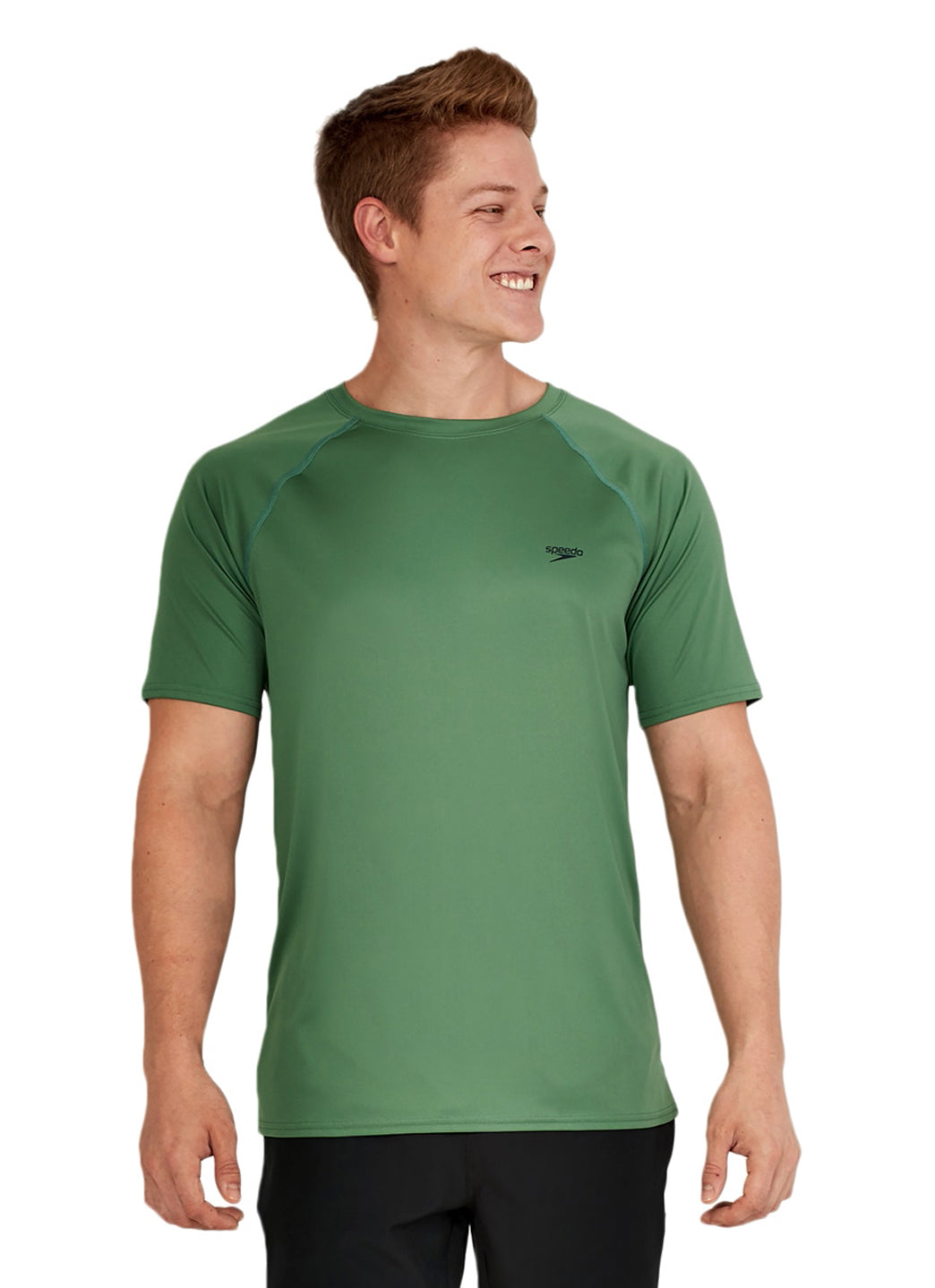 Speedo Active Men's Solid Easy Short Sleeve Swim Shirt