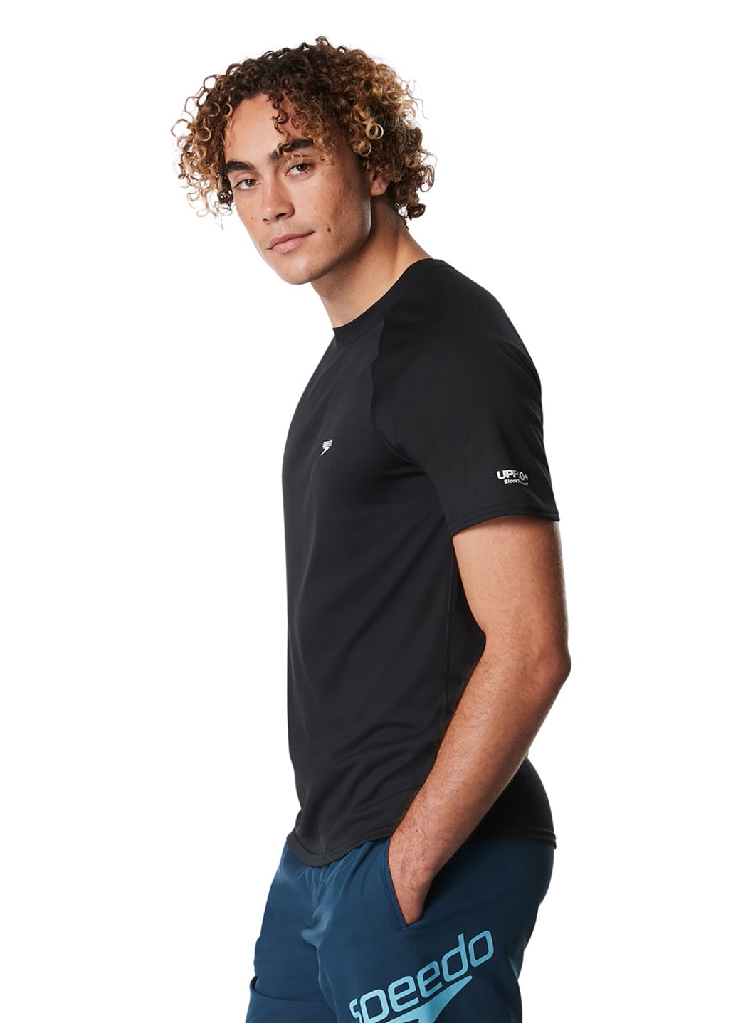 Speedo Active Men's Solid Easy Short Sleeve Swim Shirt