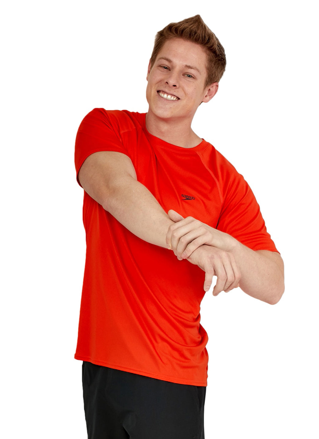 Speedo Active Men's Solid Easy Short Sleeve Swim Shirt