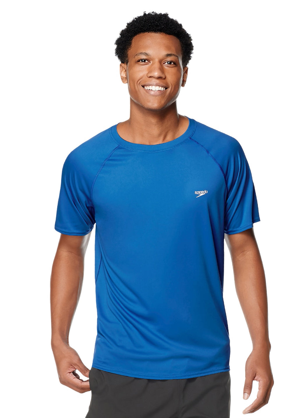 Speedo Active Men's Solid Easy Short Sleeve Swim Shirt