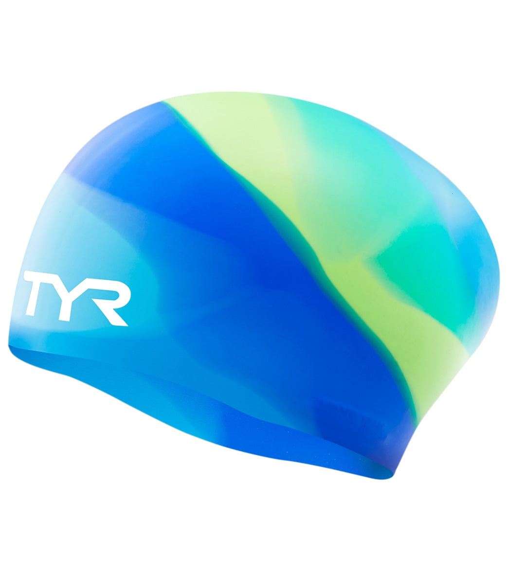 TYR Tie Dye Long Hair Silicone Junior Swim Cap
