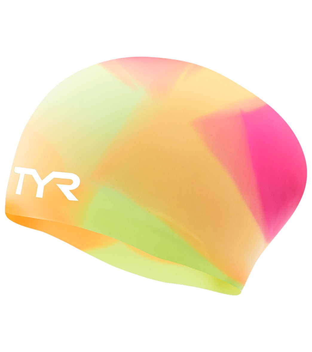 TYR Tie Dye Long Hair Silicone Junior Swim Cap