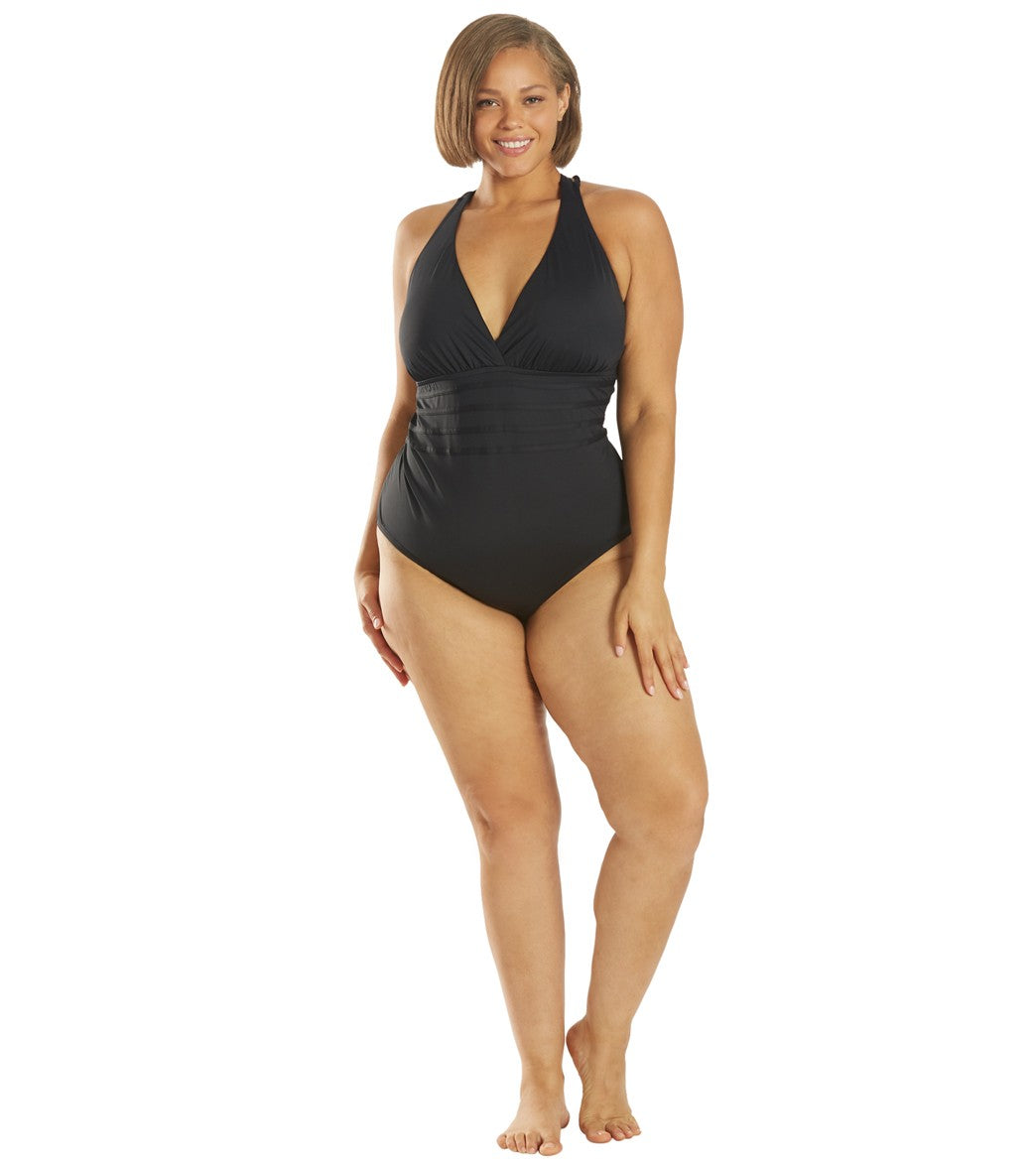 La Blanca Plus Size Island Goddess Multi Strap One Piece Swimsuit