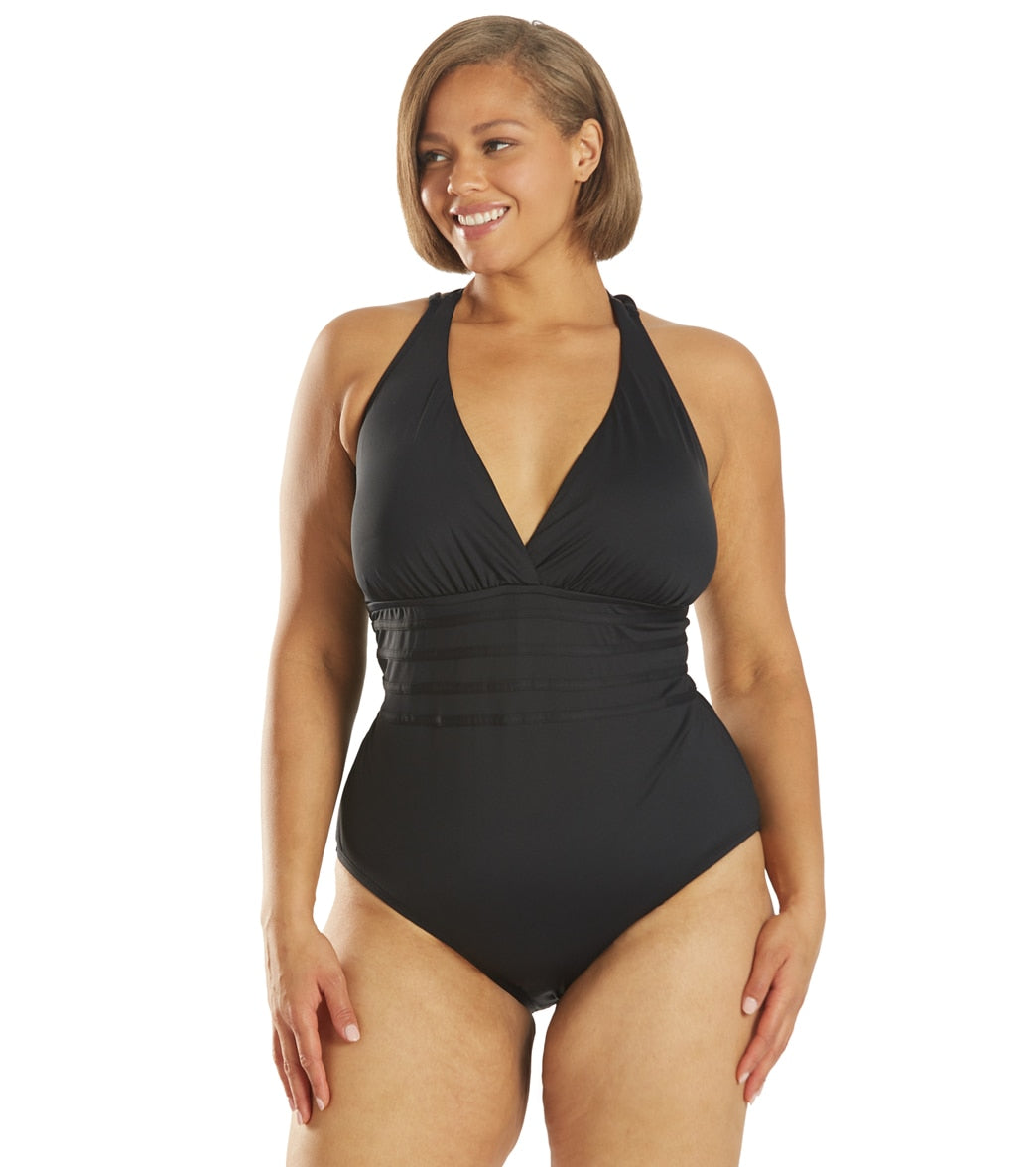La Blanca Plus Size Island Goddess Multi Strap One Piece Swimsuit