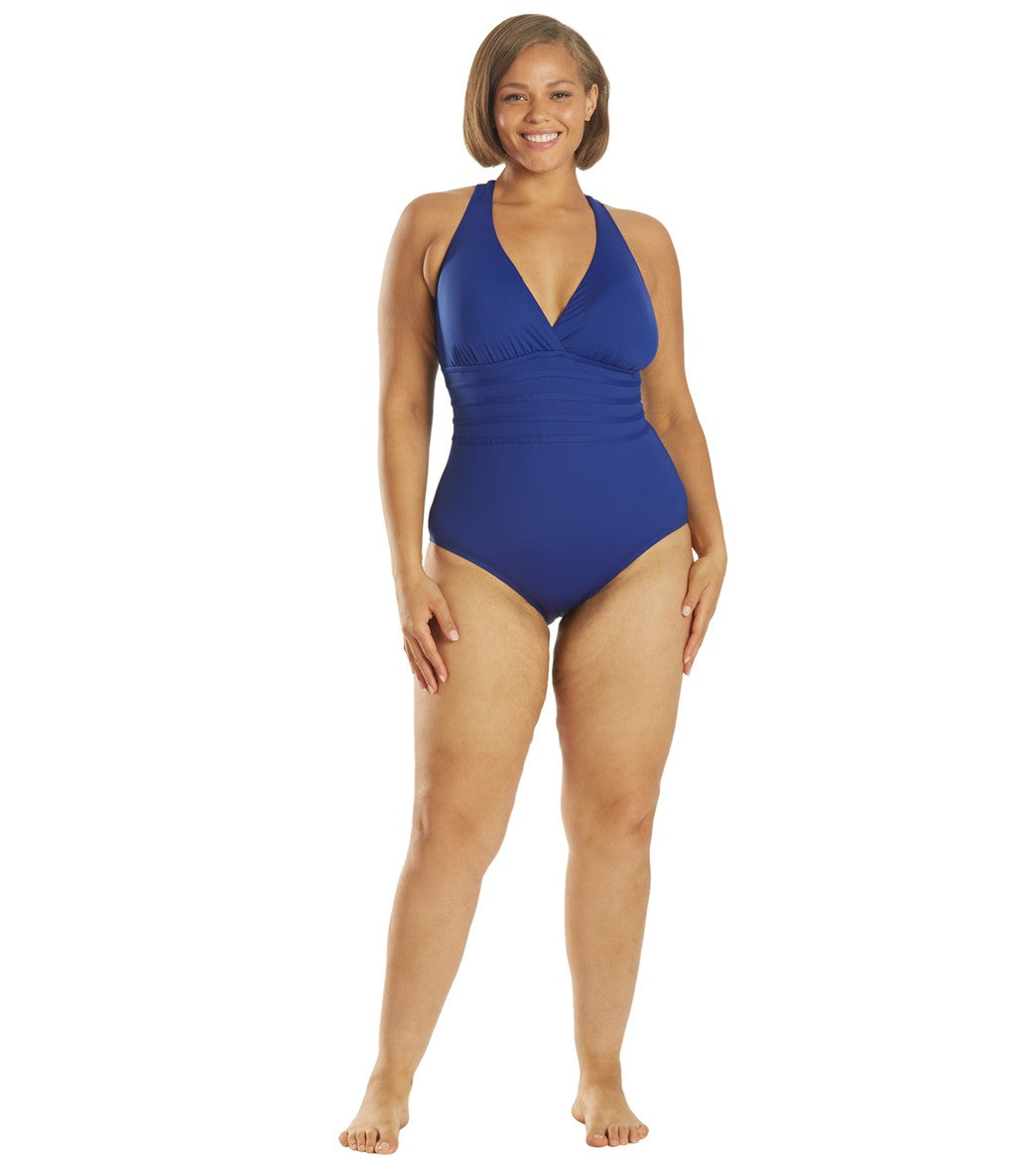 La Blanca Plus Size Island Goddess Multi Strap One Piece Swimsuit