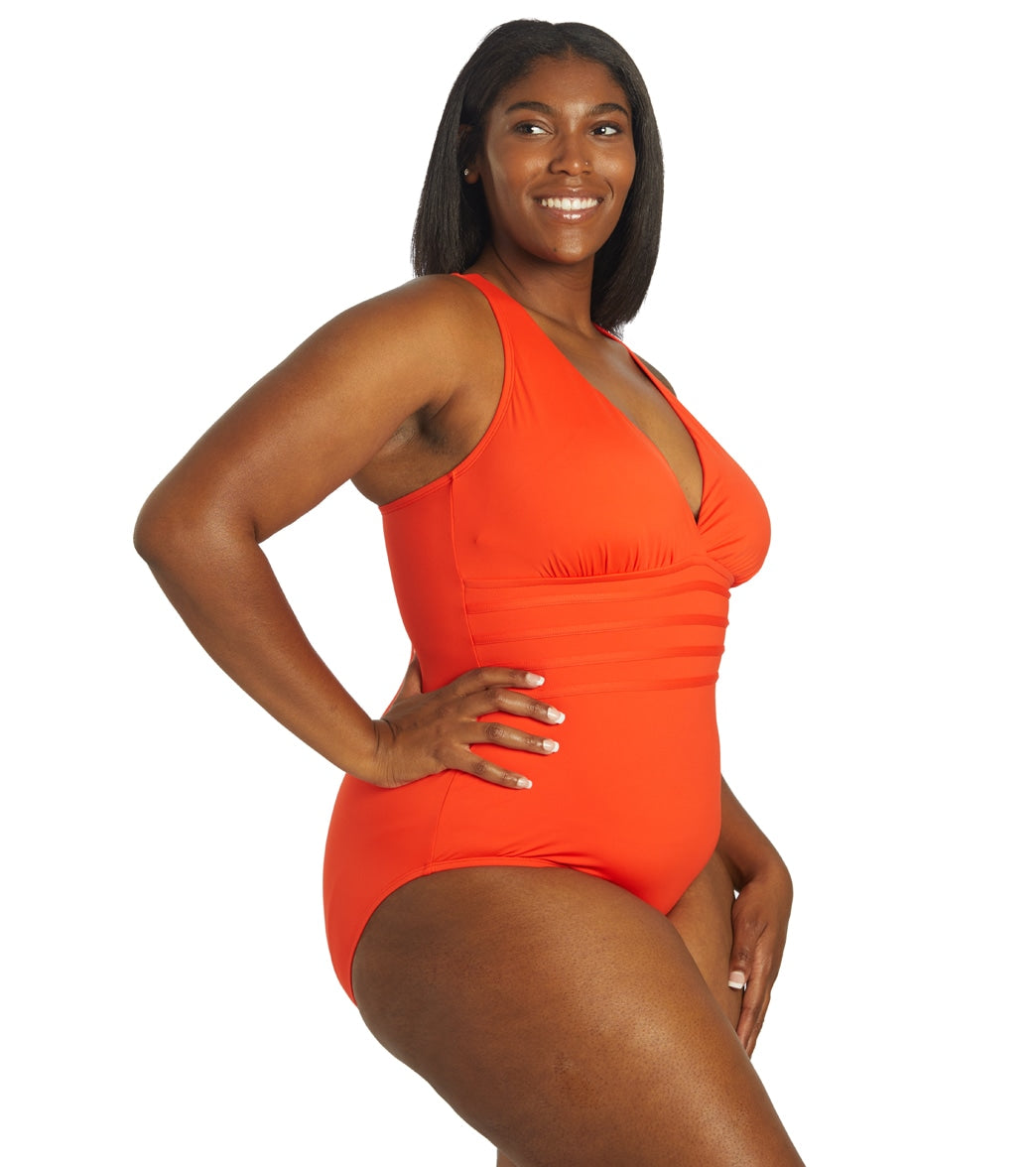 La Blanca Plus Size Island Goddess Multi Strap One Piece Swimsuit