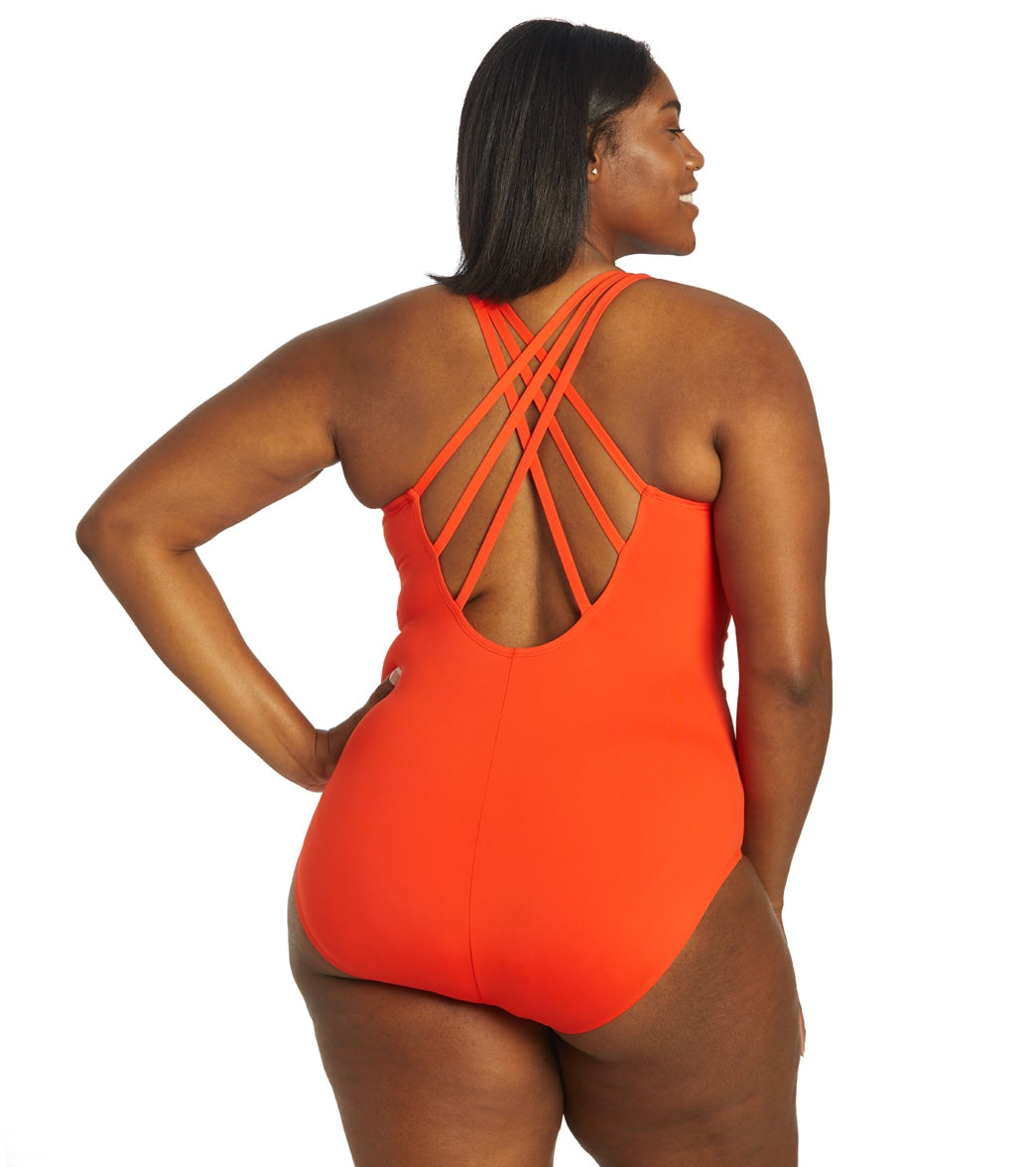 La Blanca Plus Size Island Goddess Multi Strap One Piece Swimsuit