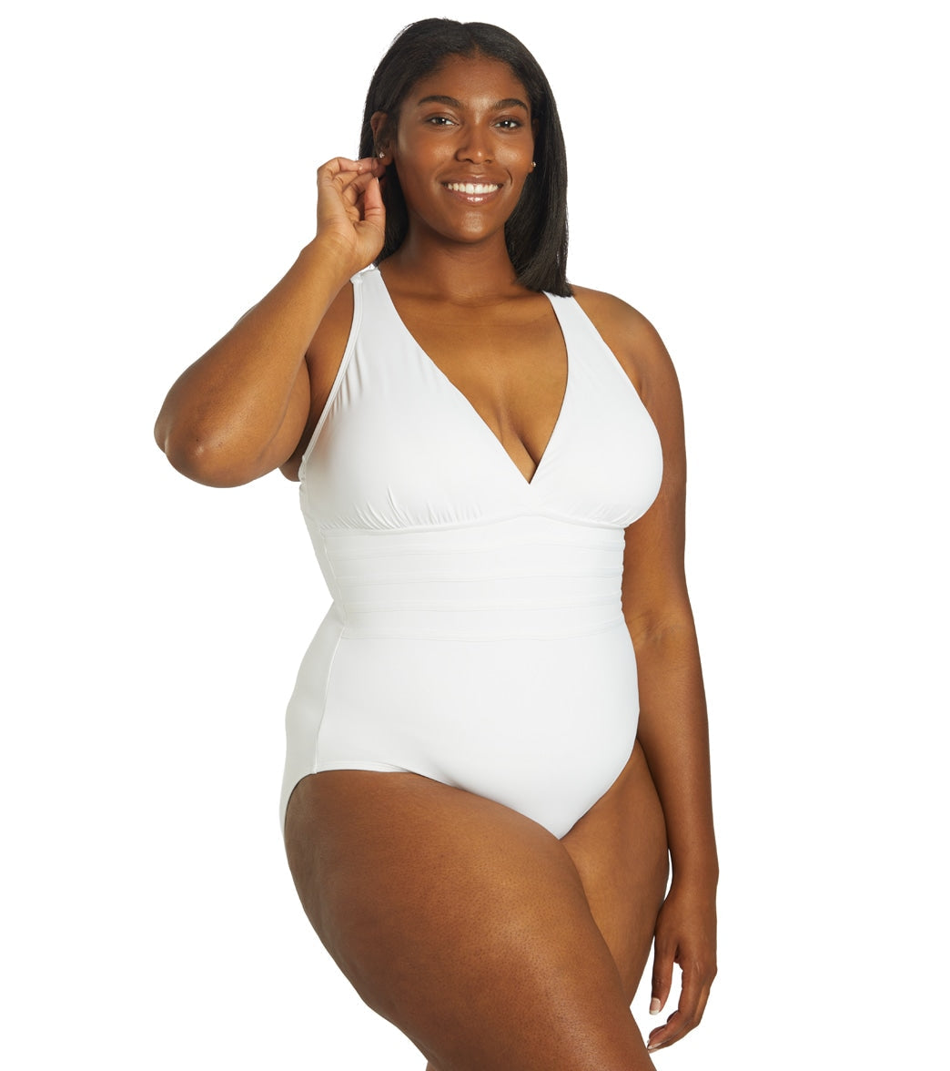 La Blanca Plus Size Island Goddess Multi Strap One Piece Swimsuit