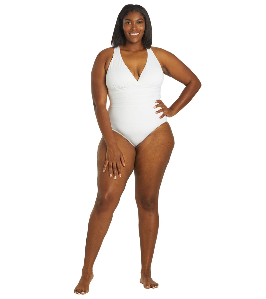 La Blanca Plus Size Island Goddess Multi Strap One Piece Swimsuit