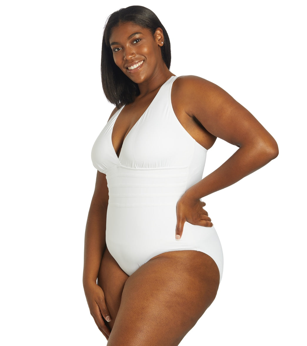 La Blanca Plus Size Island Goddess Multi Strap One Piece Swimsuit