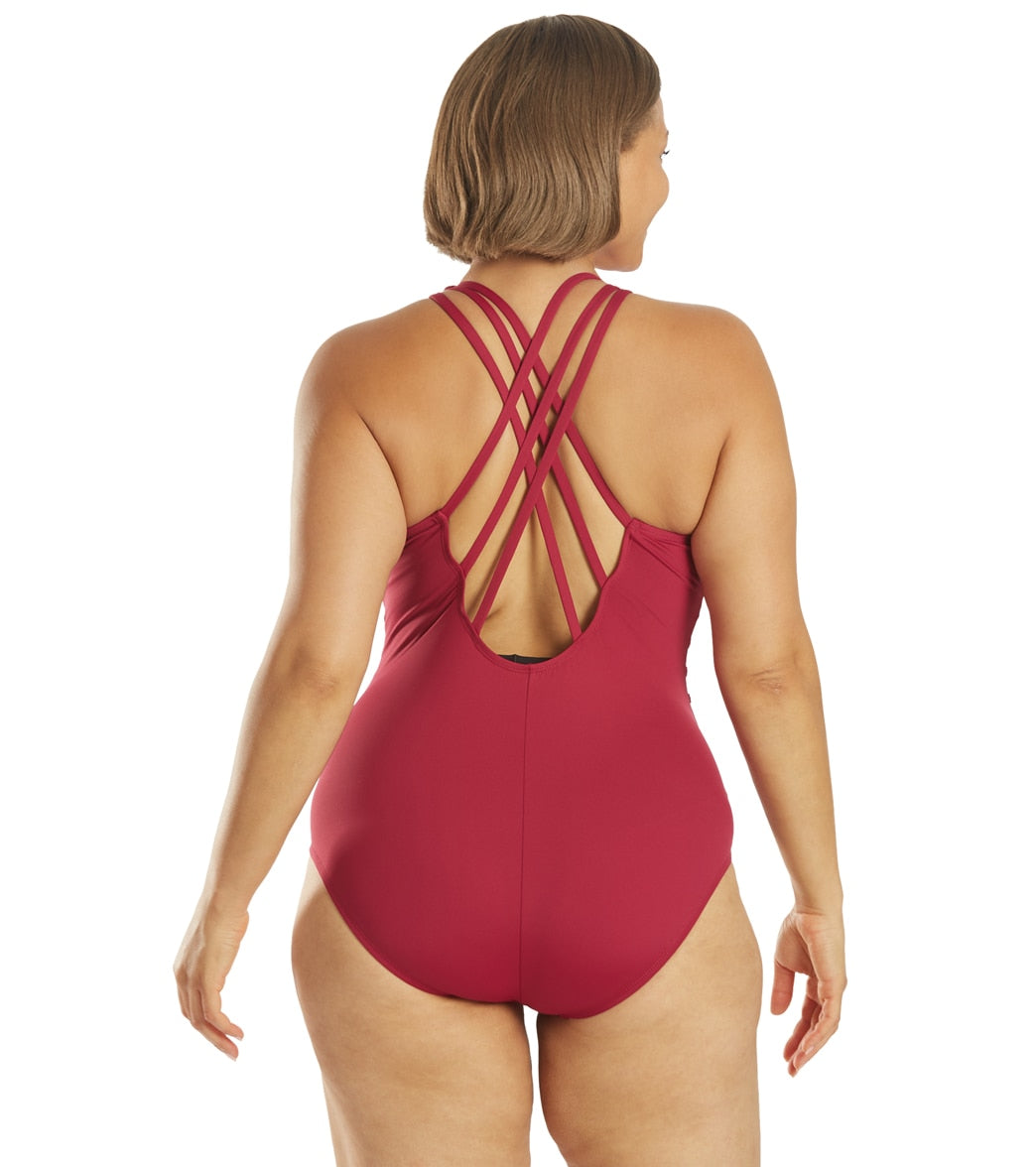 La Blanca Plus Size Island Goddess Multi Strap One Piece Swimsuit
