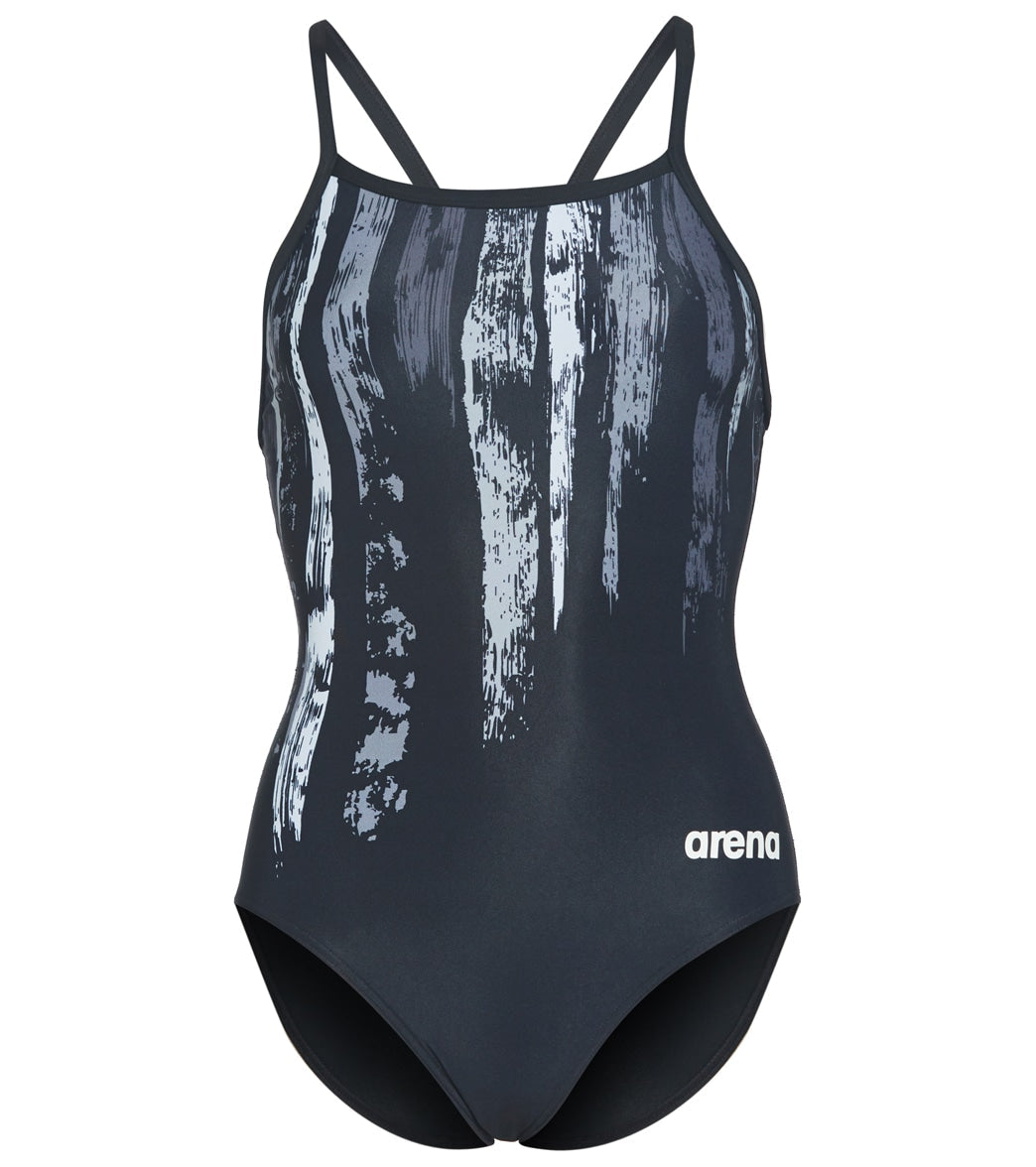 Arena Women's Team Painted Stripes Light Drop Back One Piece Swimsuit