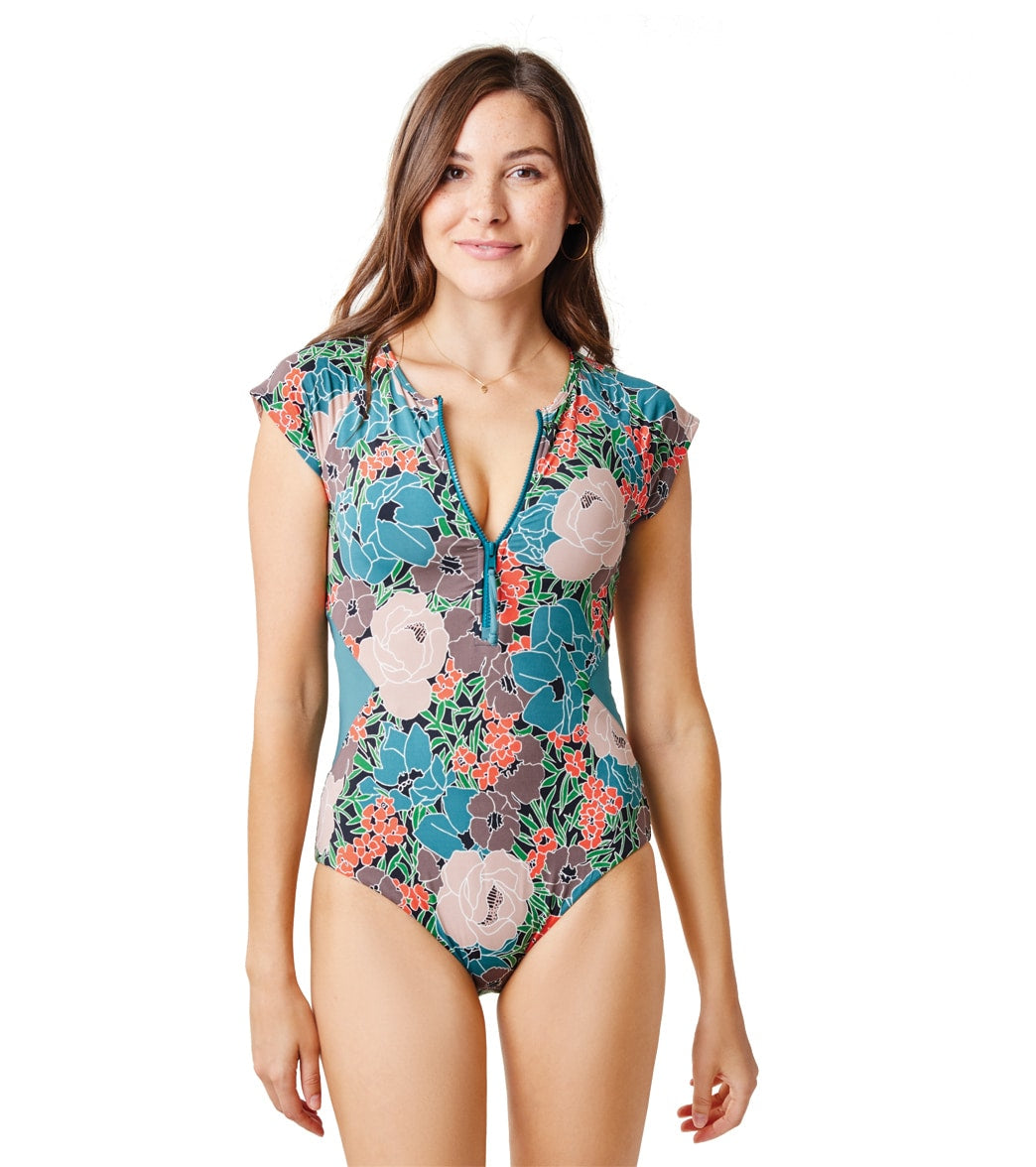 Carve Designs Women's All Day Zip One Piece Swimsuit